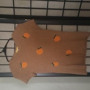 J.Crew short sleeve 🍑 pattern cashmere sweater